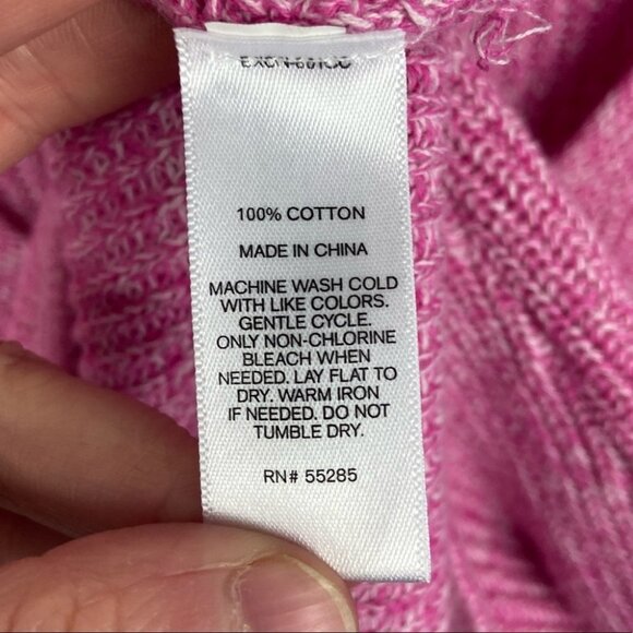 Express Pink V-Neck Knit Sweater 3/4 Sleeves Size Medium Top‎ Short Sleeve Boho - Picture 6 of 8